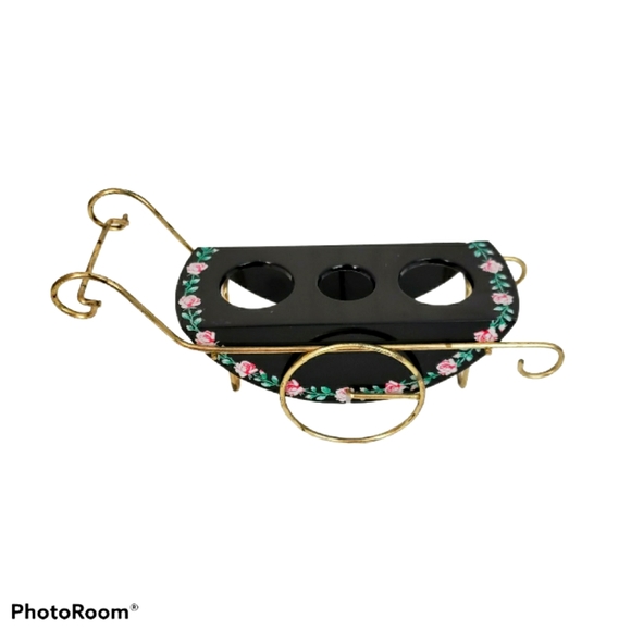 Vintage 60's Cosmetics Holder Mini Cart - Picture 2 of 6